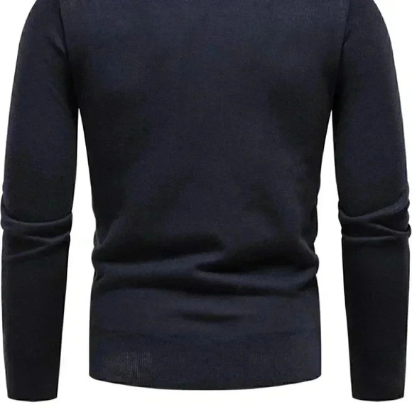 Dark Blue Mens Turtleneck Sweater - Picture 4 of 7